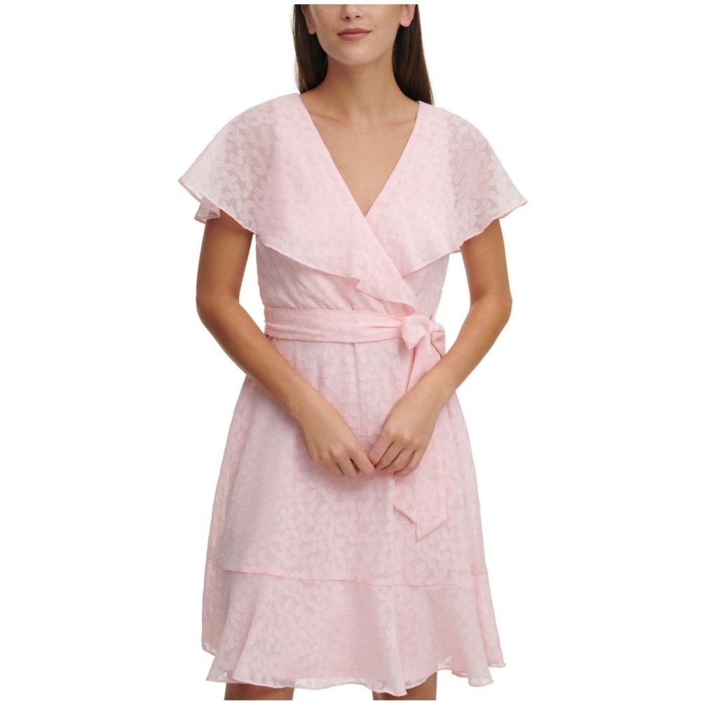 Dkny Womens Pink Ruffled dress